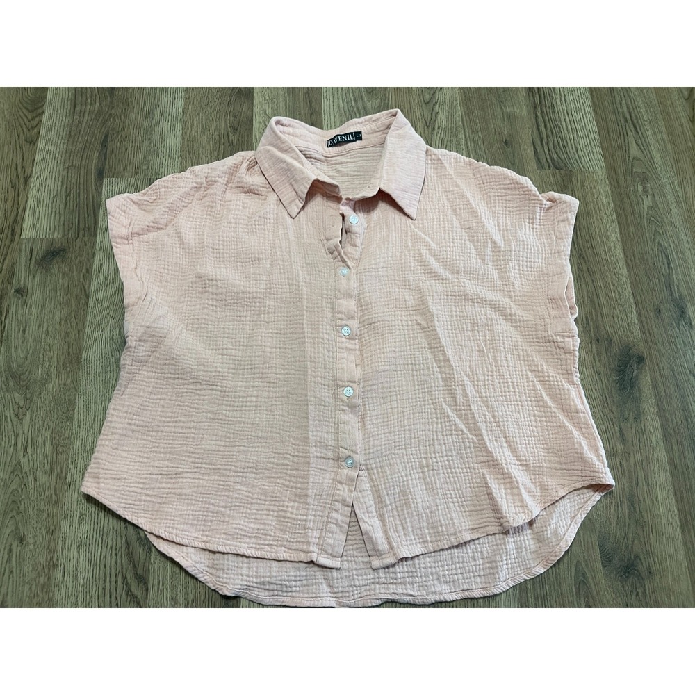 DAVENIL Shirt, Women's Size Large, Pink, Button up, Sleeveless